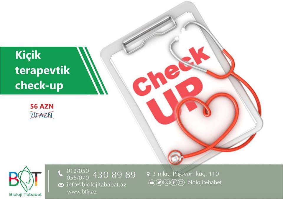 Kiçik terapevtik check-up-a endirim -  Cəmi 56 manat ödəyin və...