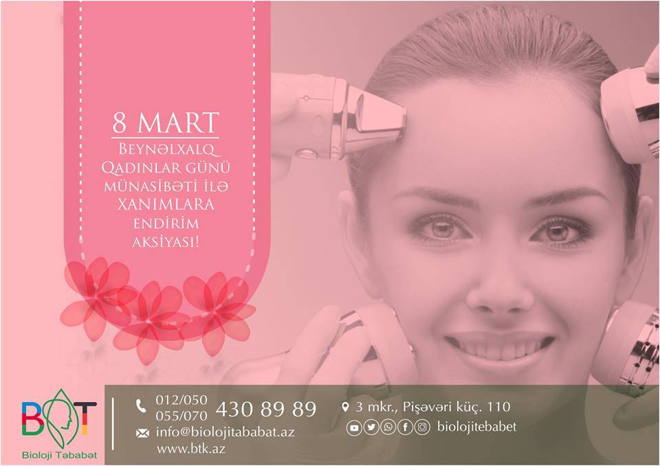 Qadınlar üçün Endirim aksiyası - 8 mart münasibətilə 