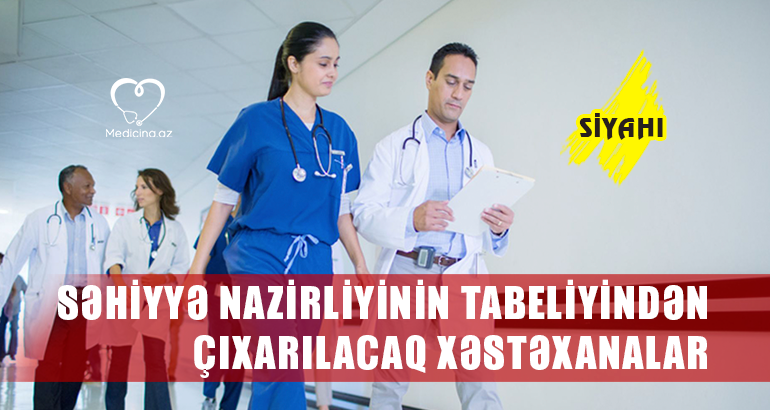 Səhiyyə Nazirliyinin tabeliyindən çıxarılacaq xəstəxanaların  SİYAHISI