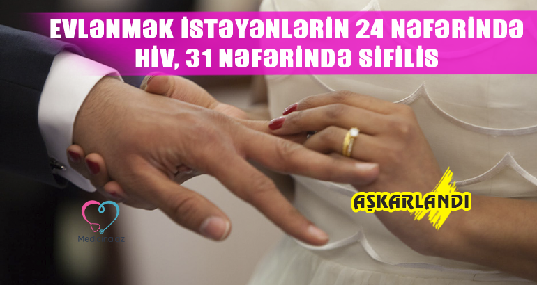 Evlənmək istəyənlərin 24 nəfərində HİV, 31 nəfərində sifilis  AŞKARLANDI  