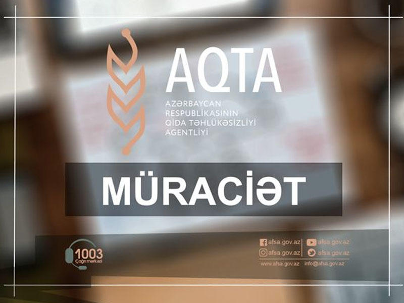 AQTA xaricdən keçə biləcək xəstəliklərə görə   MÜRACİƏT ETDİ