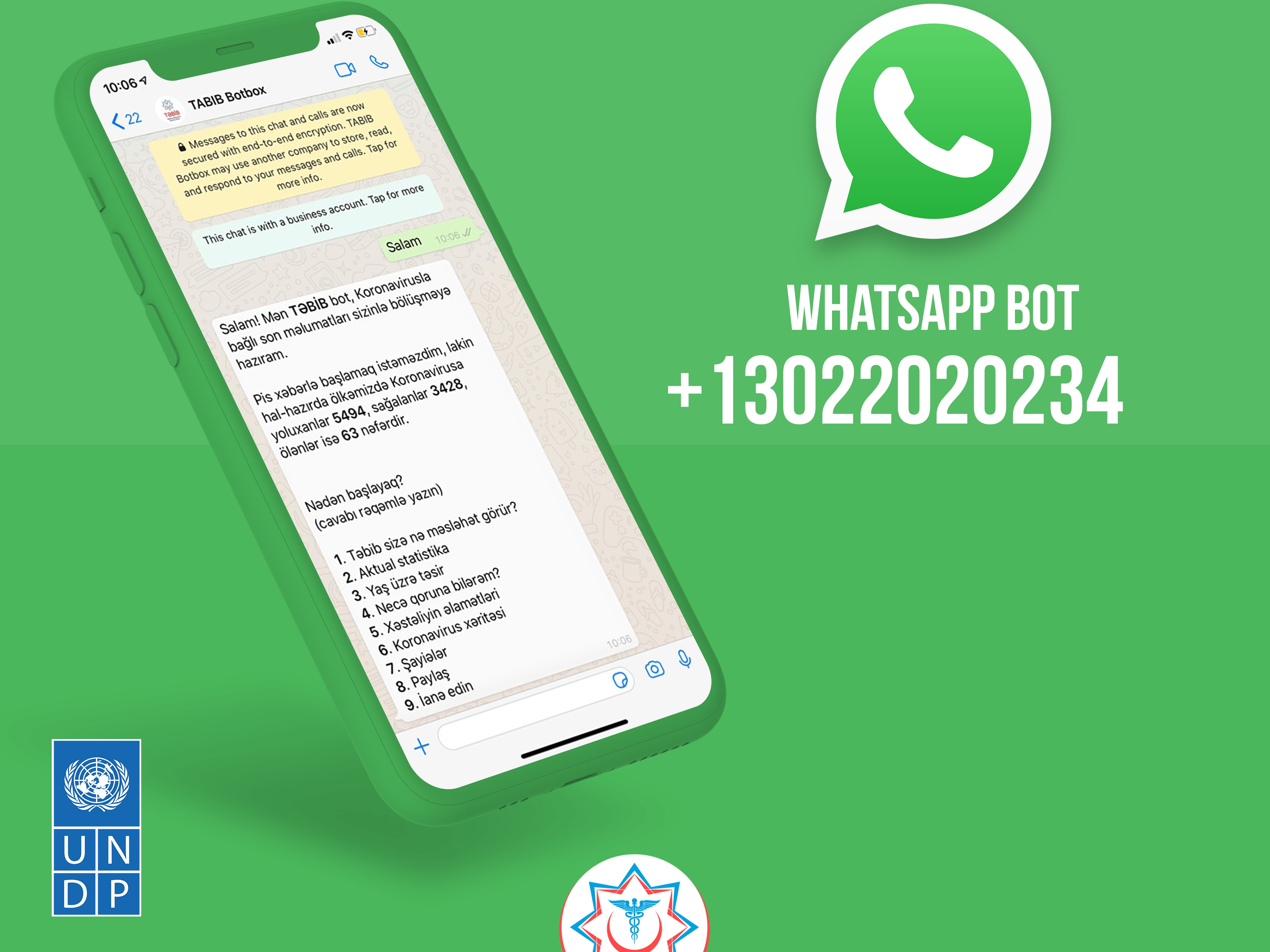 Azərbaycanda koronavirusla bağlı  “WhatsApp”bot istifadəyə verildi 