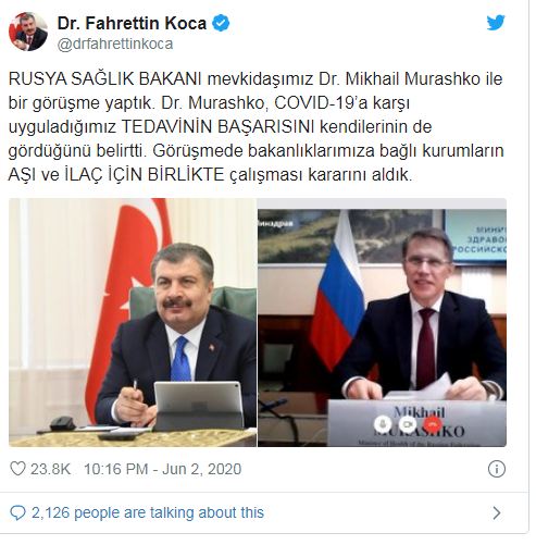 Rusiya və Türkiyə koronavirus peyvəndini birgə hazırlayacaq 