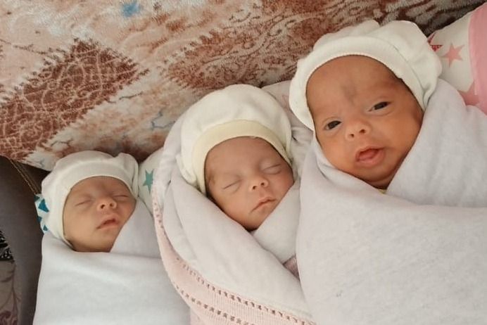 Naxçıvanda üçəmlər dünyaya gəldi -  İki oğlan, bir qız - FOTO