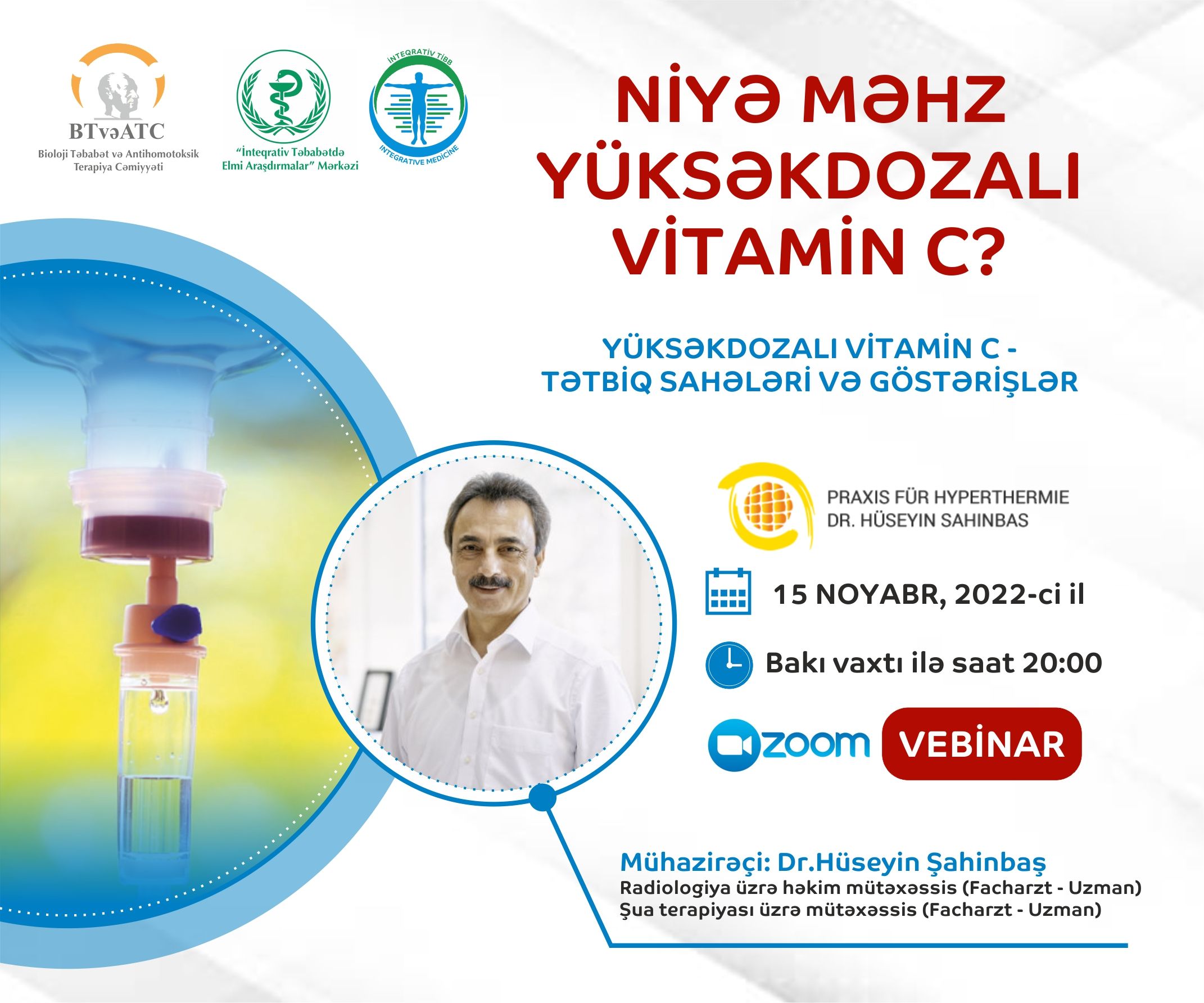 Yüksəkdozalı Vitamin С - tətbiq sahələri və göstərişlər - Onlayn vebinar