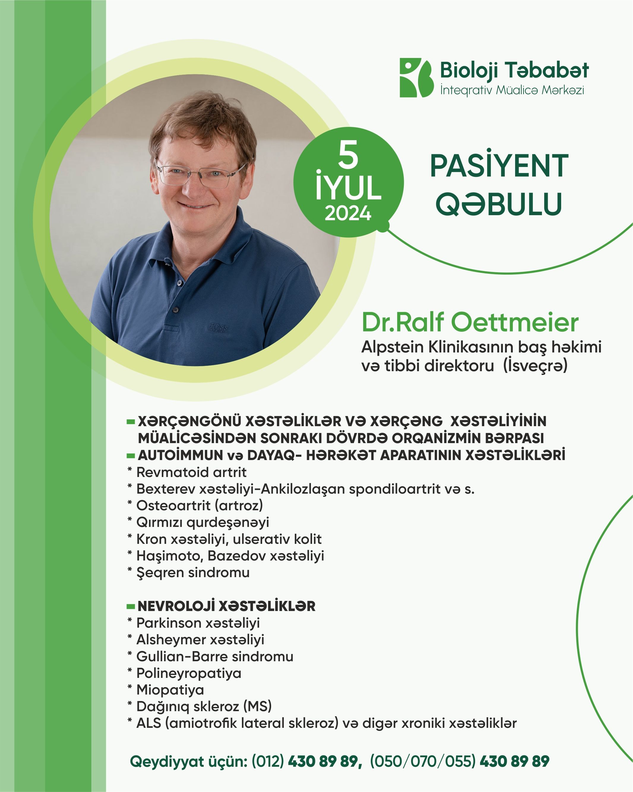İsveçrəli doktor BTİMM-də xəstə    qəbul edəcək