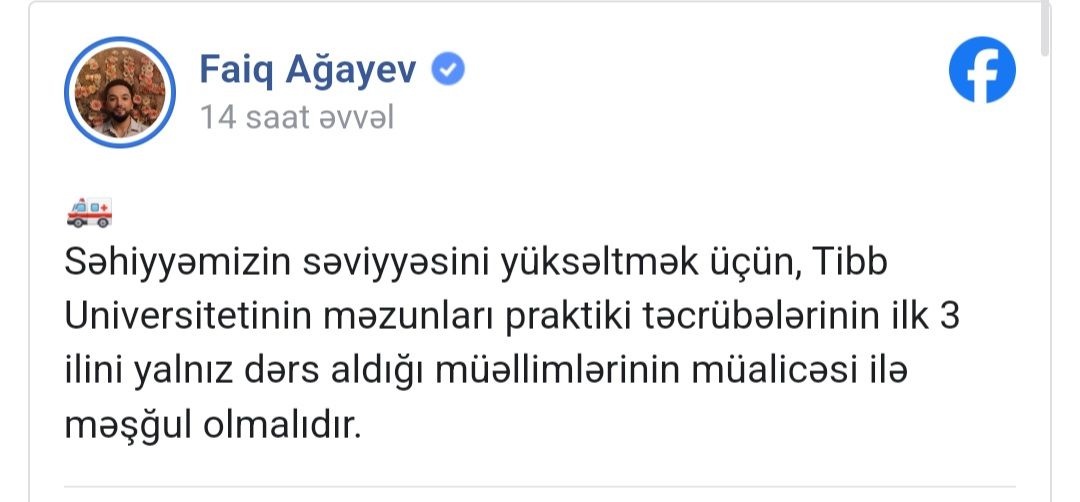 "Tibb Universitetinin məzunları əvvəlcə müəllimlərini müalicə etsinlər" -  Faiq Ağayev
