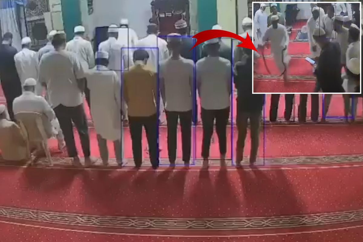 Məscidə girən ilan panikaya  səbəb oldu