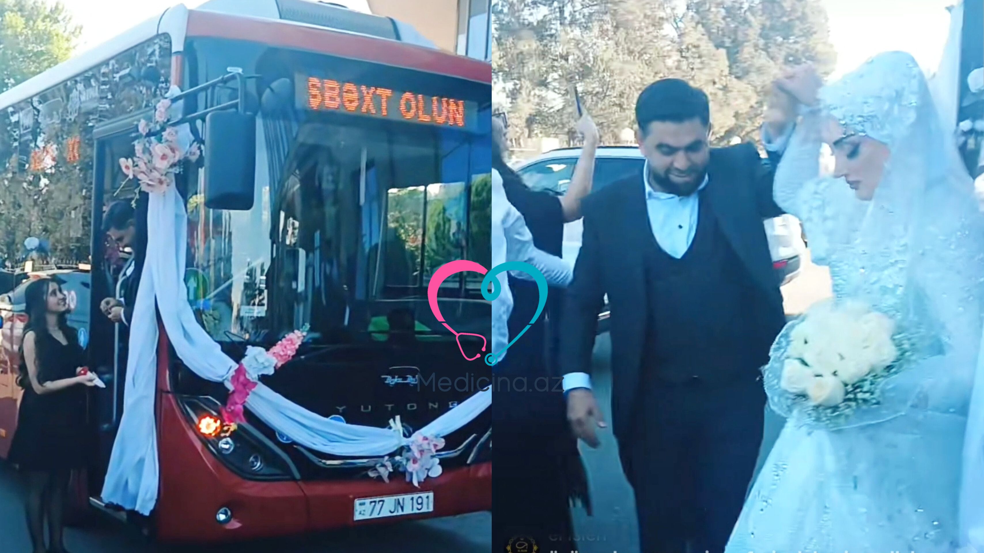 Həmin sürücünün toy maşını  avtobus oldu - VİDEO