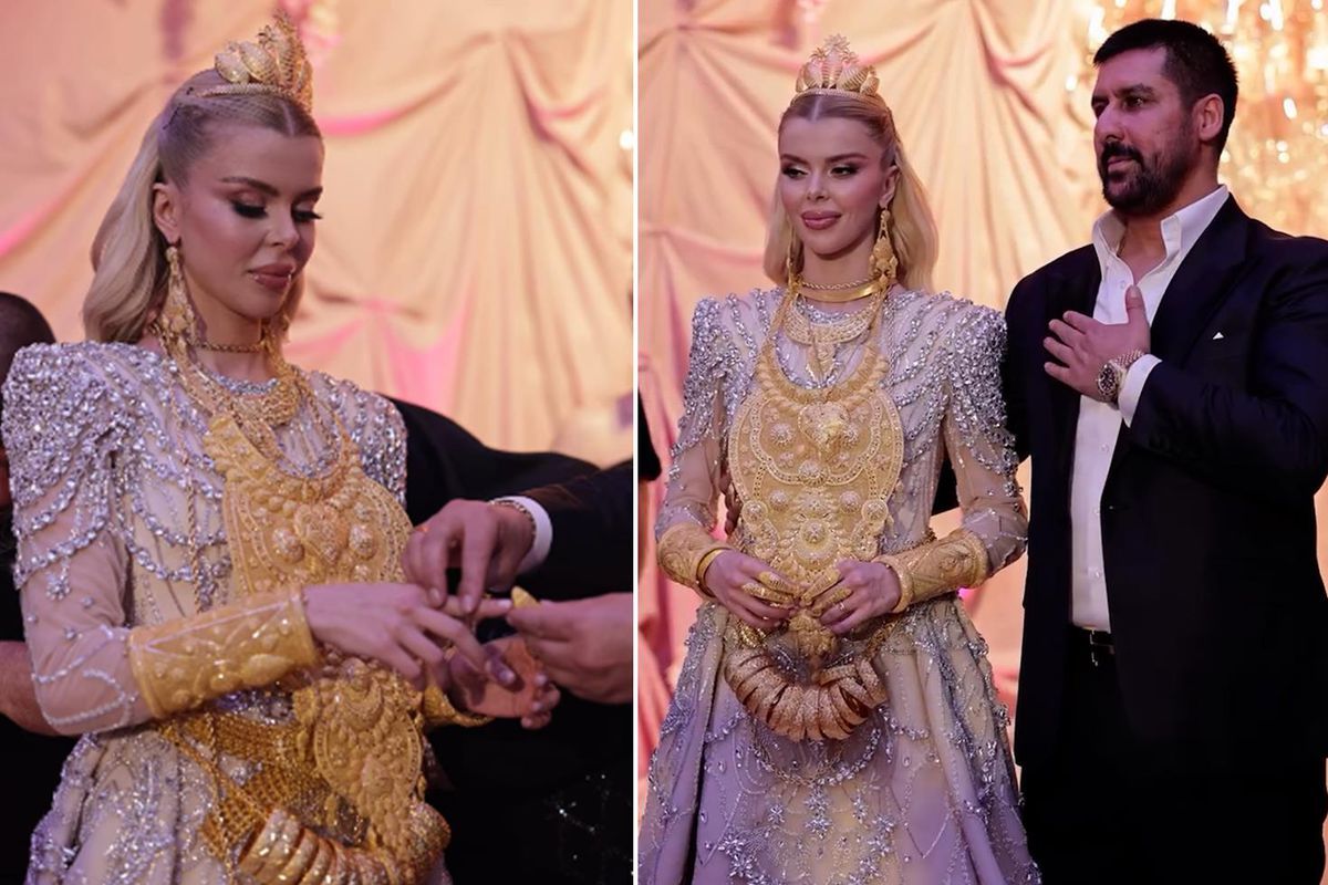Gəlin qızılın ağırlığından hərəkət  edə bilmədi