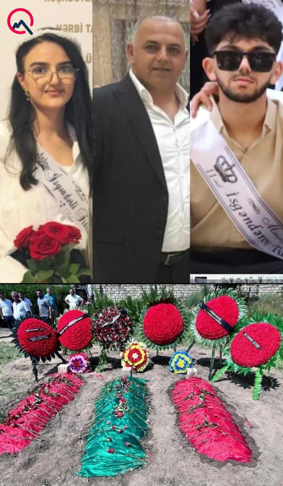 Ata və övladları dəfn olundu -  Bir ailənin faciəsi - FOTO
