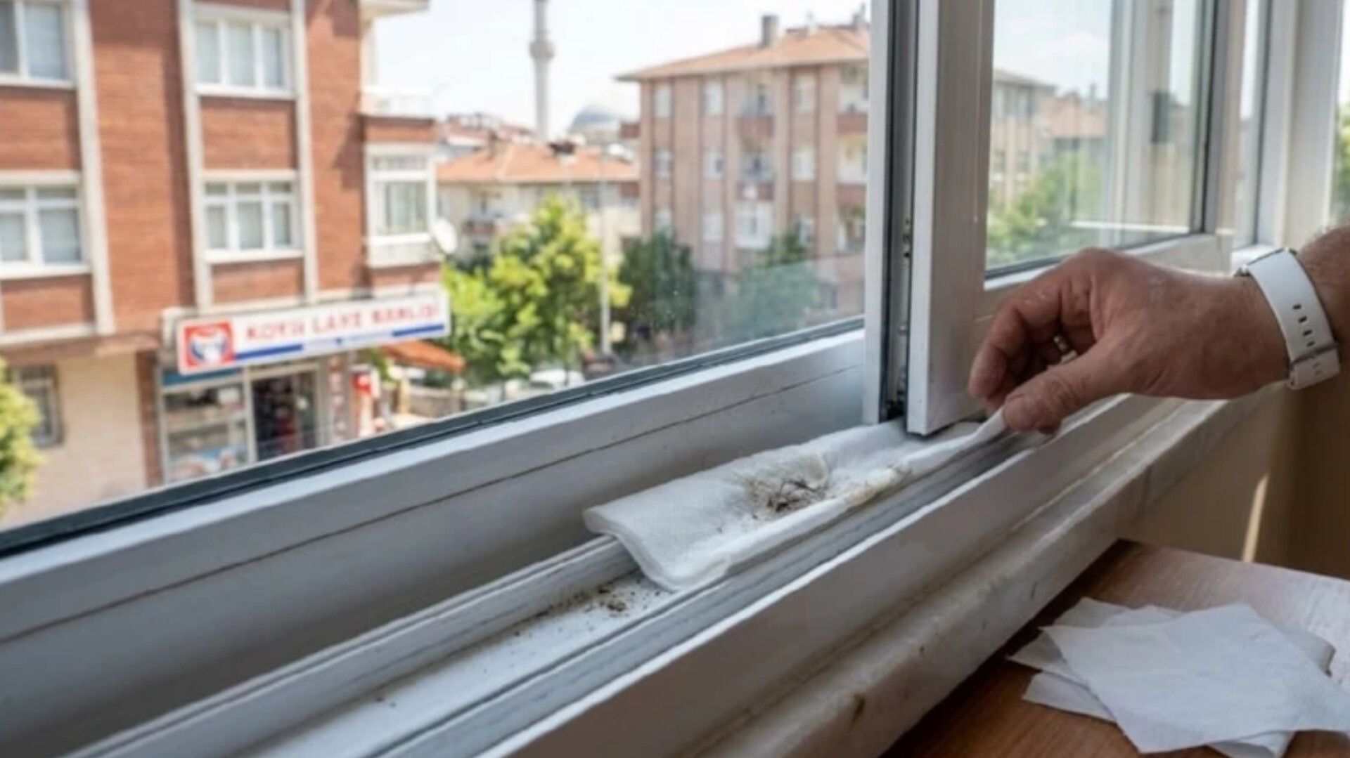 Evdə tualet kağızından belə istifadə edin -  Pəncərələri təmizləyir