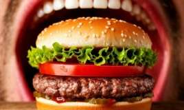 Hamburgeri bütöv udan kişi xəstəxanaya düşdü 