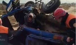 Qaradağda avtobus qəzası -  Ölənlər və yaralananlar var