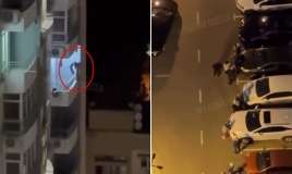 Qadının ərinə yaxalanmamaq üçün 20 mərtəbəli binadan  tullanmağa çalışdı