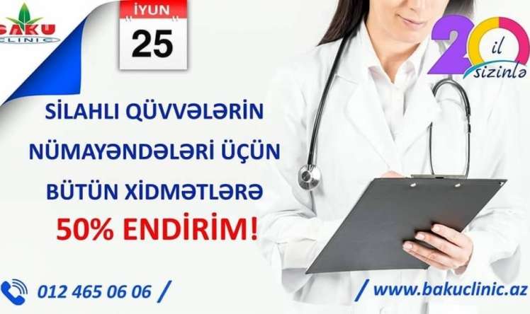  “Baku Clinic”-də bütün xidmətlərə 50 faiz endirim kampaniyası  