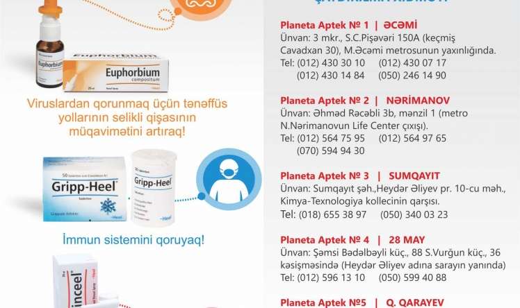 Bütün yaşlarda virus infeksiyalarından qorunmaq üçün - Üç alman preparatı