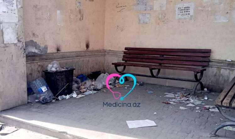 Binəqədidə avtobus dayanacağı, yoxsa zibillik? -   FOTO