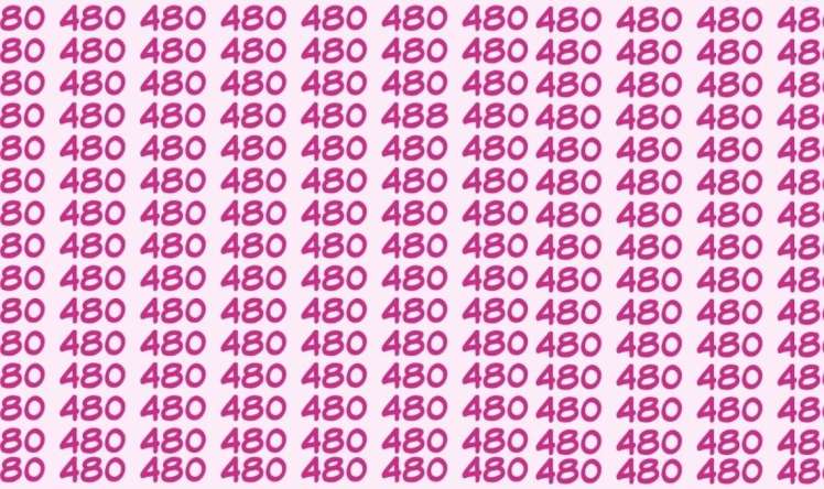 Gözləriniz nə qədər itidir? -   13 saniyə ərzində "480-lər" arasında "488" tapın