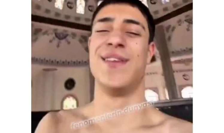 Məsciddə yarıçılpaq video çəkən şəxs  saxlanıldı