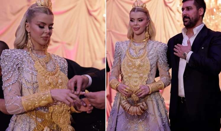 Gəlin qızılın ağırlığından hərəkət  edə bilmədi
